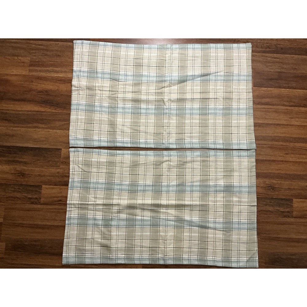 Pair Of BILTMORE Classic Woven Plaid King Pillow Shams